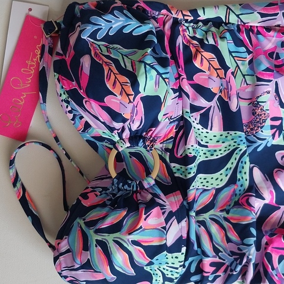 LILLY PULITIZER TANKIN TOP Swim Oyster Bay  YOU'VE BEEN SPOTTED Size Small - Picture 6 of 9